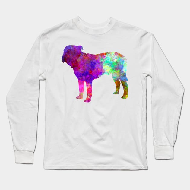 Majorca Mastiff in watercolor Long Sleeve T-Shirt by PaulrommerArt